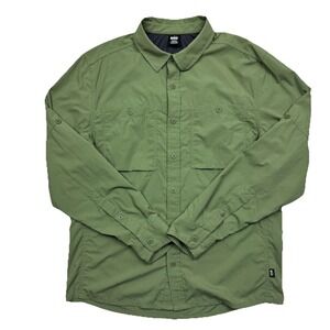 REI Co-Op Shirt Men's Size M Green Savanna Trails Long Sleeve Outdoor Hiking